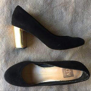Dolce Vita Black & Gold Heels